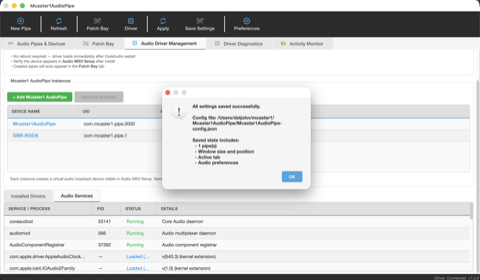 Save Settings confirmation